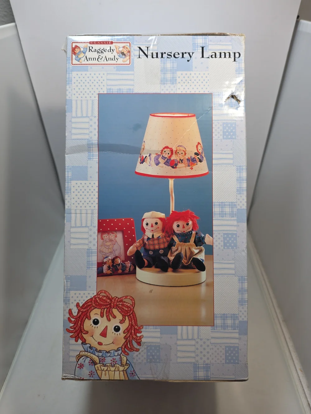 Raggedy Ann & Andy Nursery Lamp w/ Plush Dolls NIB Vintage